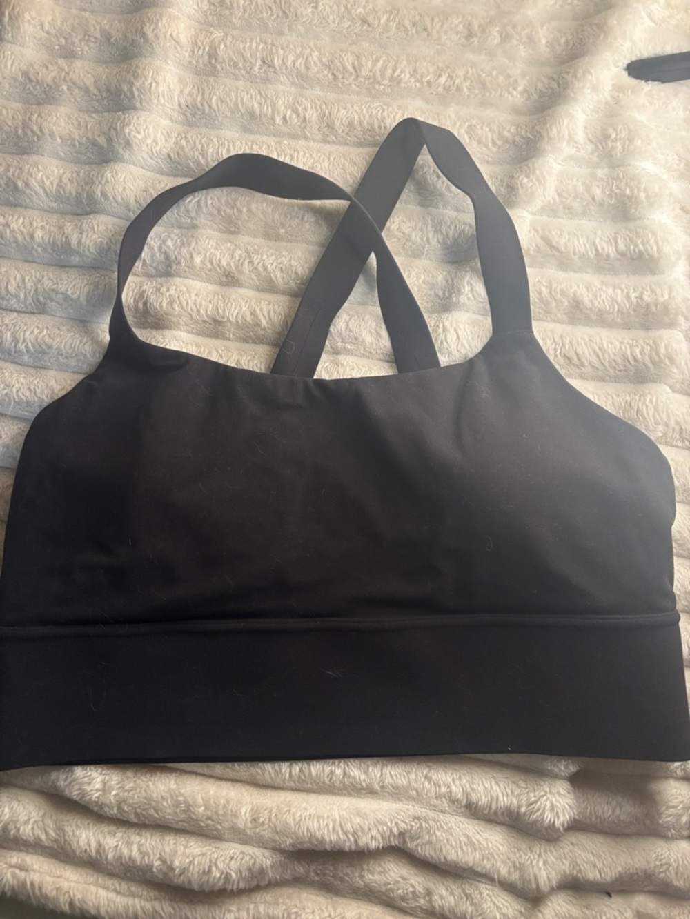 Athleta Black Crossback Seamless Light-Support Sports Bra